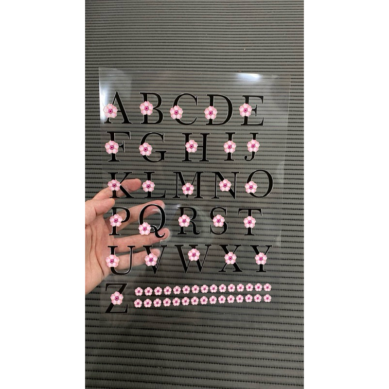 Adesivo DTF UV - Alfabeto e flores