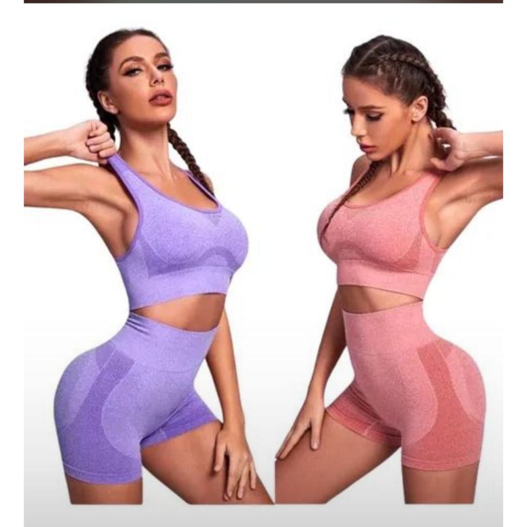 Kit Short Feminino Legging Feminino e Top Alça Grossa Fitness Academia Empina o Bumbum Alta Modeladora