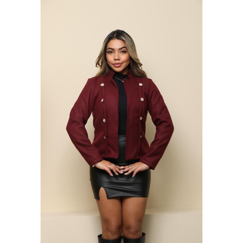 JAQUETAS Feminino la batida moda versatil com botoes