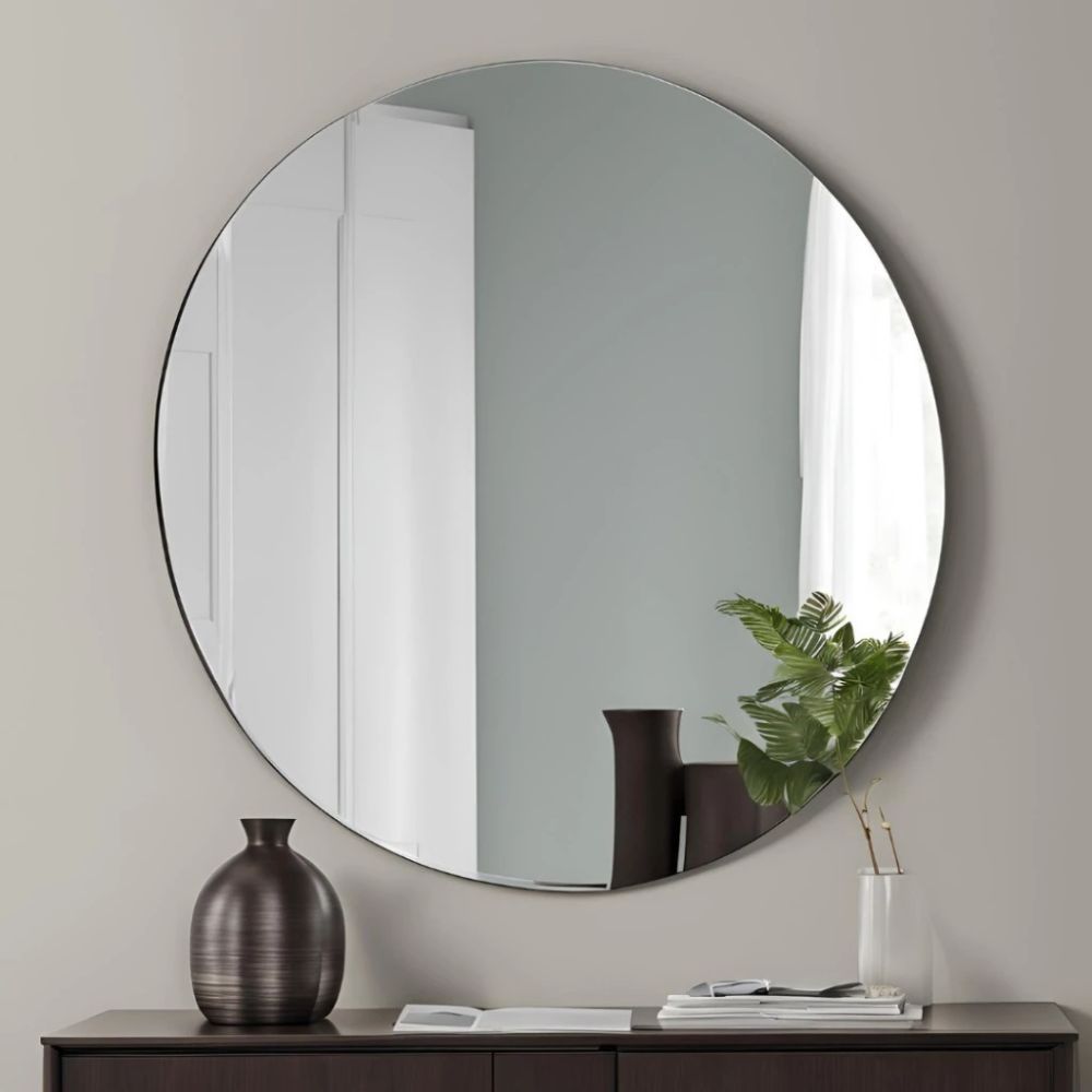 Espelho Redondo até 60cm Vidro Lapidado Decorativo para Sala Quarto e Banheiro em Oferta na Shopee