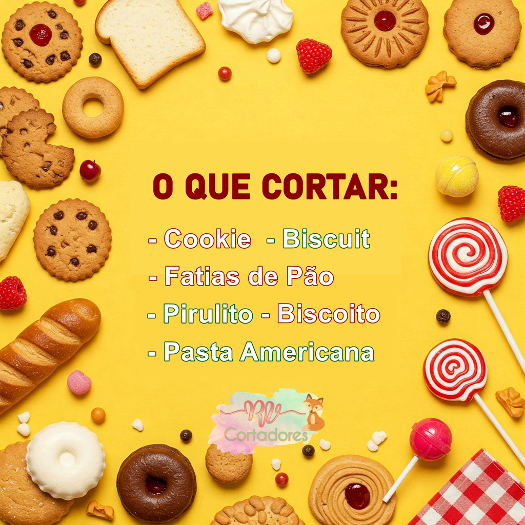 Cortadores Princesas - Kit Moana - Pasta Americana molde Biscuit Biscoito