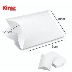 Caixa Almofada Branco (13 x 10 x 2,5 cm) - 50 Unidades