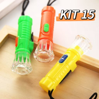 Kit 15 Mini LED Lanterna Colorida Com Corda Para Chaveiro e Lembrancinha e brindes de Festa em Oferta na Shopee
