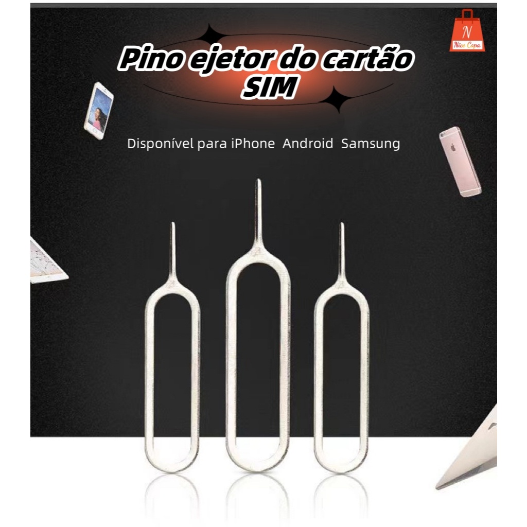 Ferramenta de remoção da chave de ejeção do cartão SIM para iPhone e Android em Oferta na Shopee