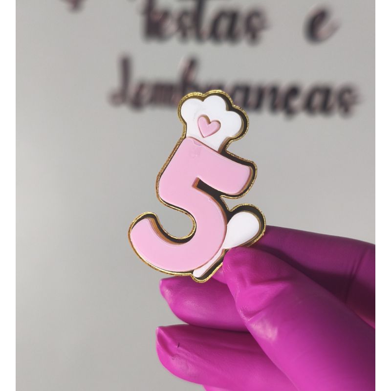 Aplique Número Confeitaria Acrílico de Luxo - Festa Confeitaria / confeitaria da Minnie Personalizados de Luxo