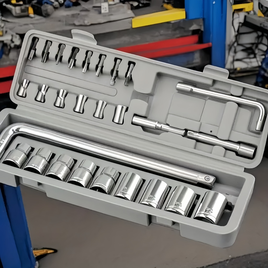 Kit 27 Peças Jogo De Ferramentas Soquetes Cromo Vanádio Completo Titanium em Oferta na Shopee