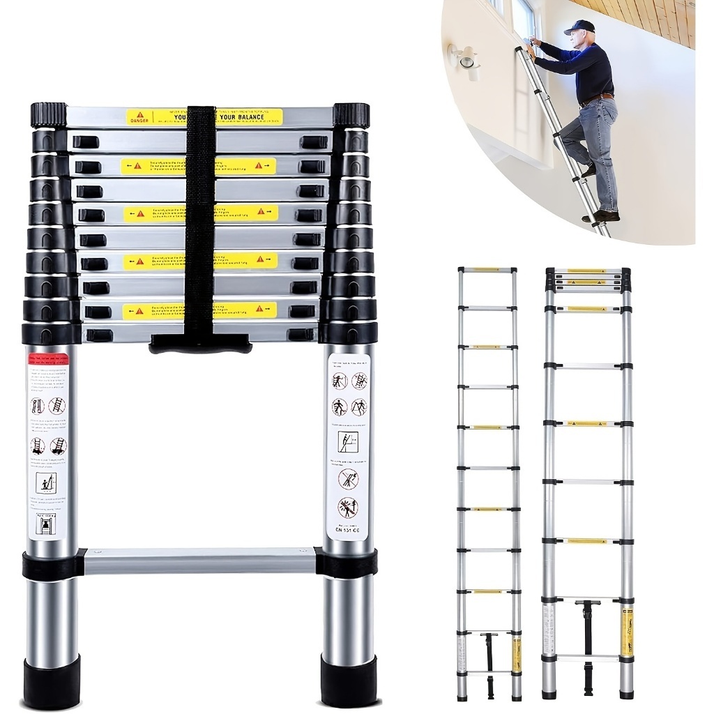 Escada Reta Alumínio Telescópica 3.5 Metros com 9 Degraus - ótima qualidade