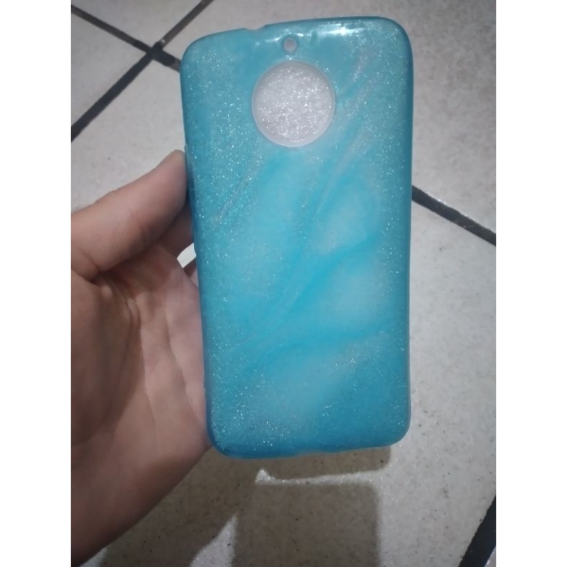 capinha para motog 5S azul com glitter