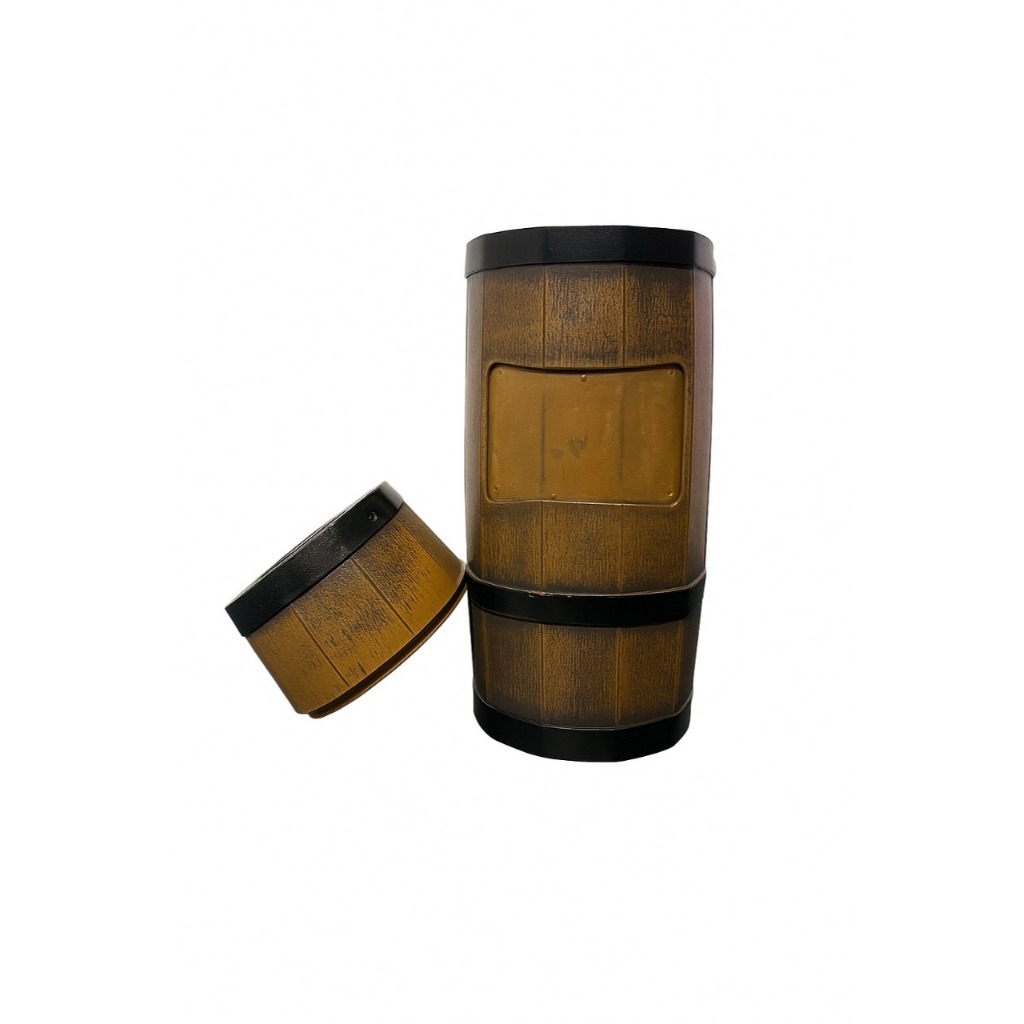 Porta Garrafas Estilo Barril Rústico Madeira - Suporte Decorativo para Vinho ou Cerveja