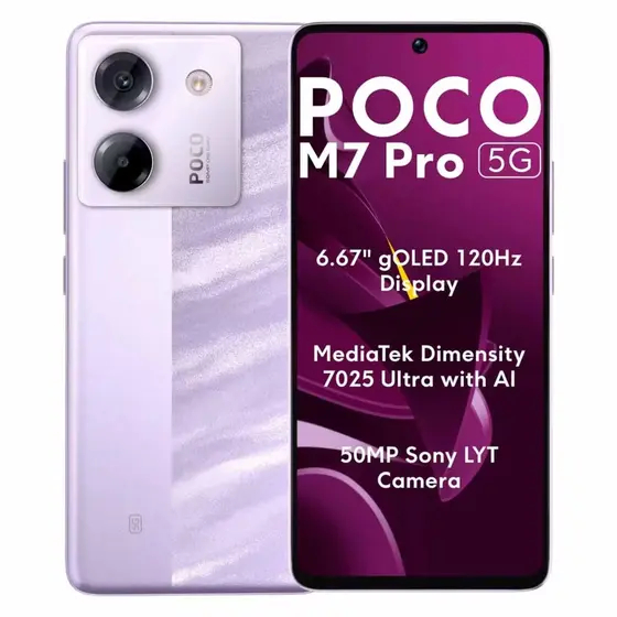Celular Xiaomi Poco M7 Pro 5G 256gb 8Gb Roxo Ram Dual Versão Global