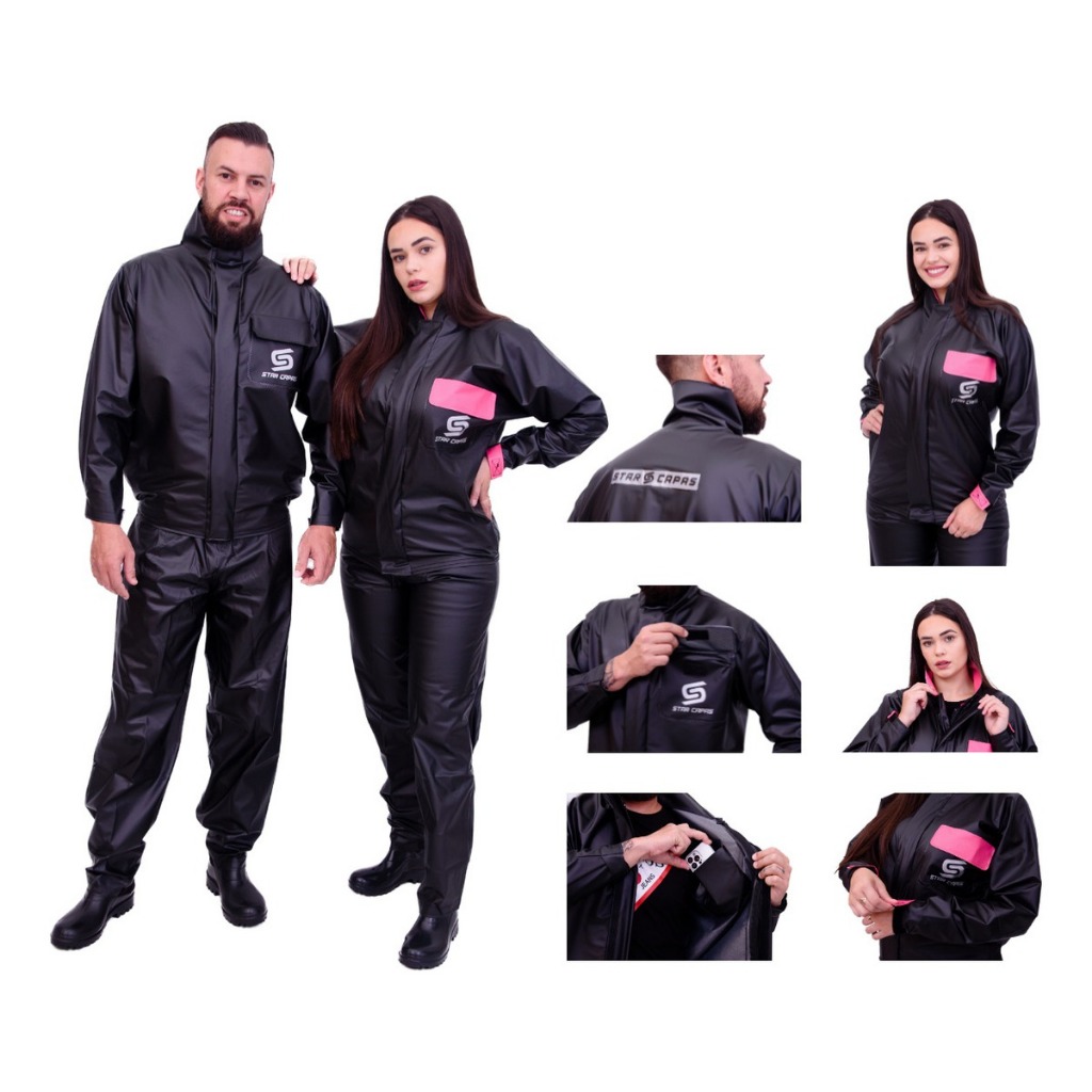 Capa De Motoqueiro Chuva Feminina Masculina Pvc Impermeavel em Oferta na Shopee