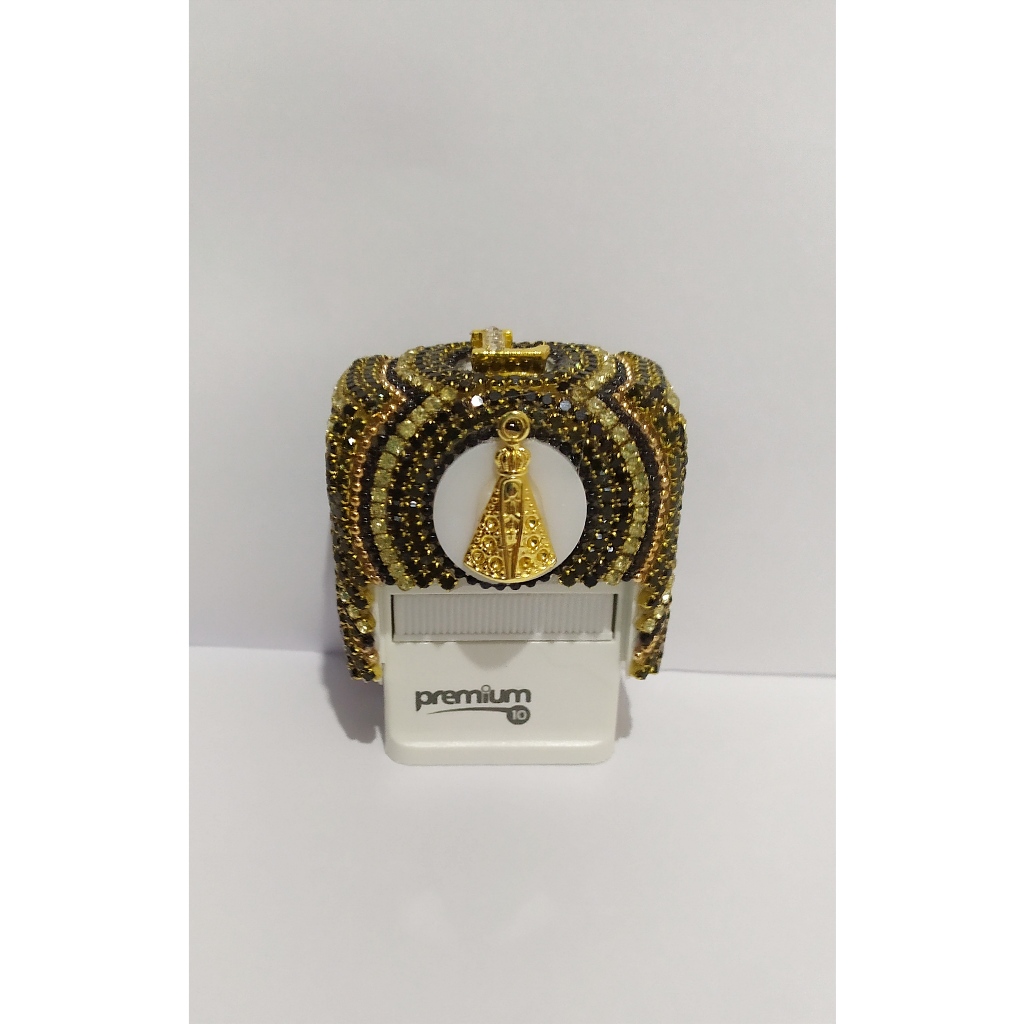 Carimbo Personalizado p10 com strass Nossa Senhora Aparecida + borrachinha em Oferta na Shopee