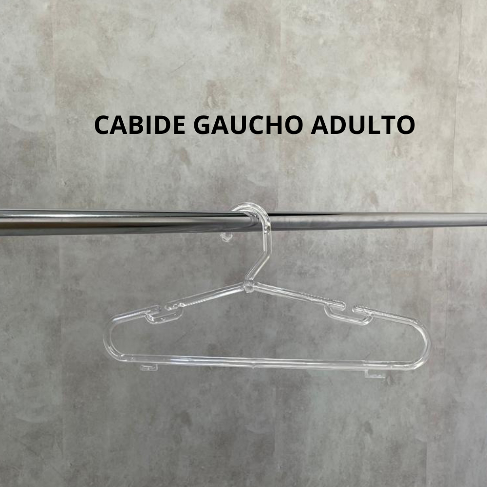 Kit 30 Cabide Adulto Acrílico Gaúcho Reforçado Antideslizante 10mm