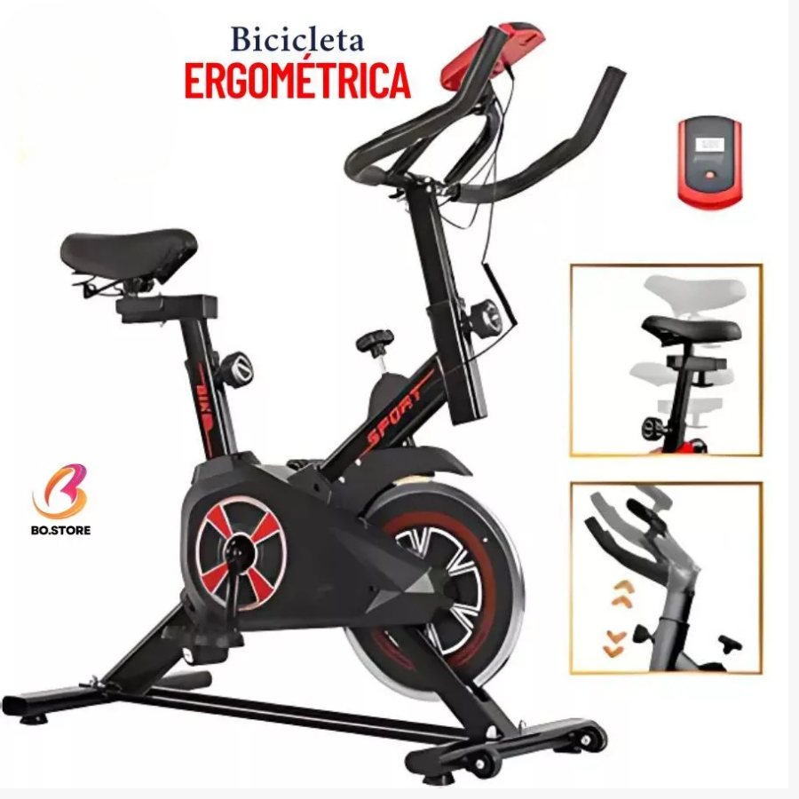 Bicicleta Ergométrica Visor de LED Alta Performance Academia Fitness Spinning