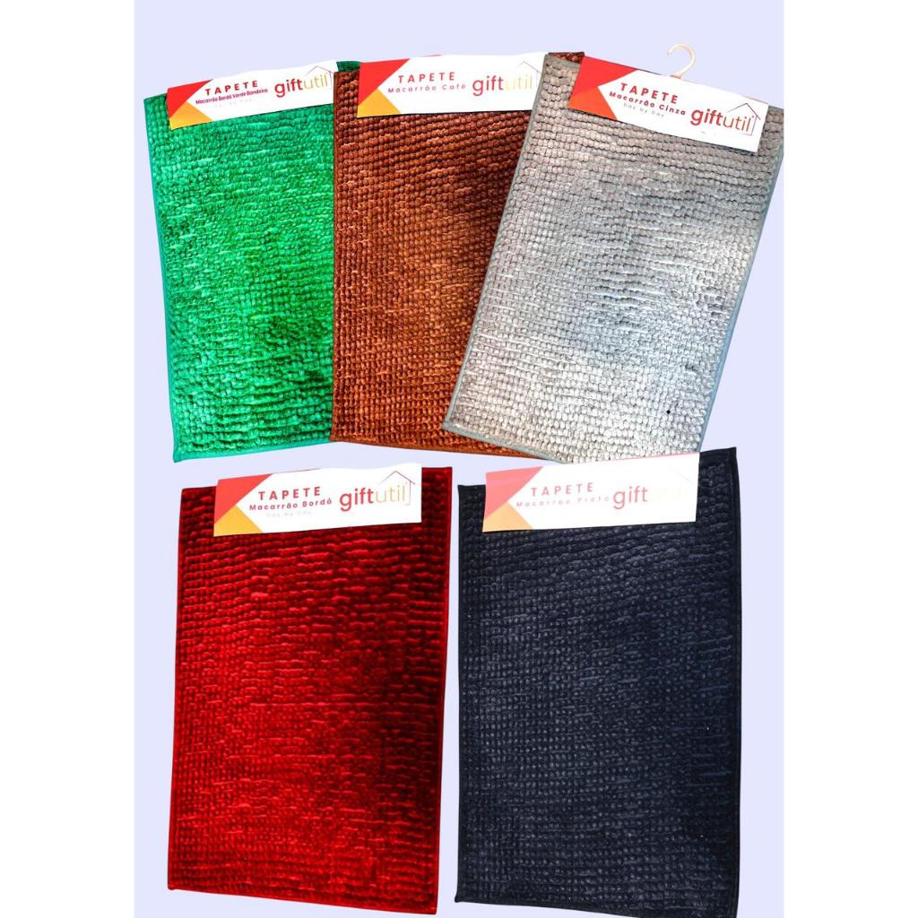 Tapete Bolinha  Macarrão Microfibra 40X60 Antiderrapante Banheiro Varias Cores