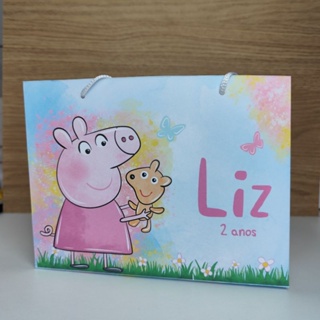 Sacolinha Personalizada Peppa Pig Aquarela - Pegue e Monte em Oferta na Shopee