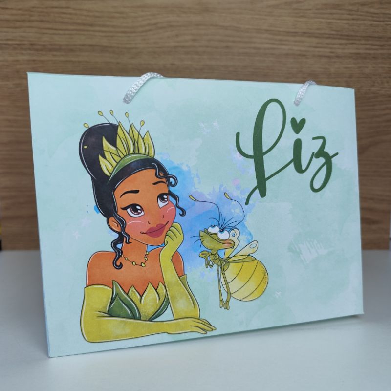 Sacolinha Personalizada Princesa e o sapo - Pegue e Monte - Princesa Tiana