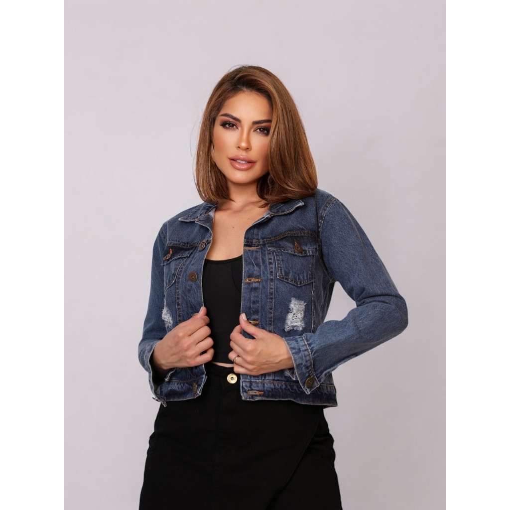 Jaqueta Jeans Feminina Rasgadinha - Comprar com Melhor Preço em Jaquetas, Casacos e Coletes