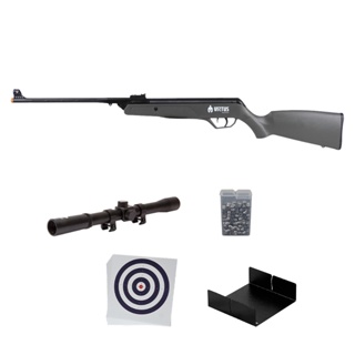 Carabina de Pressão Arete Grey 5.5mm CBC - Virtus + Chumbo + Luneta 4x20 + Alvo + Porta Alvo em Oferta na Shopee