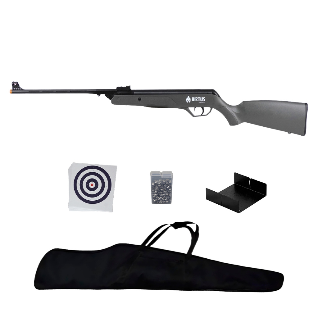 Carabina de Pressão Arete Grey 5.5mm CBC - Virtus + Chumbo + Capa + Alvo + Porta Alvo