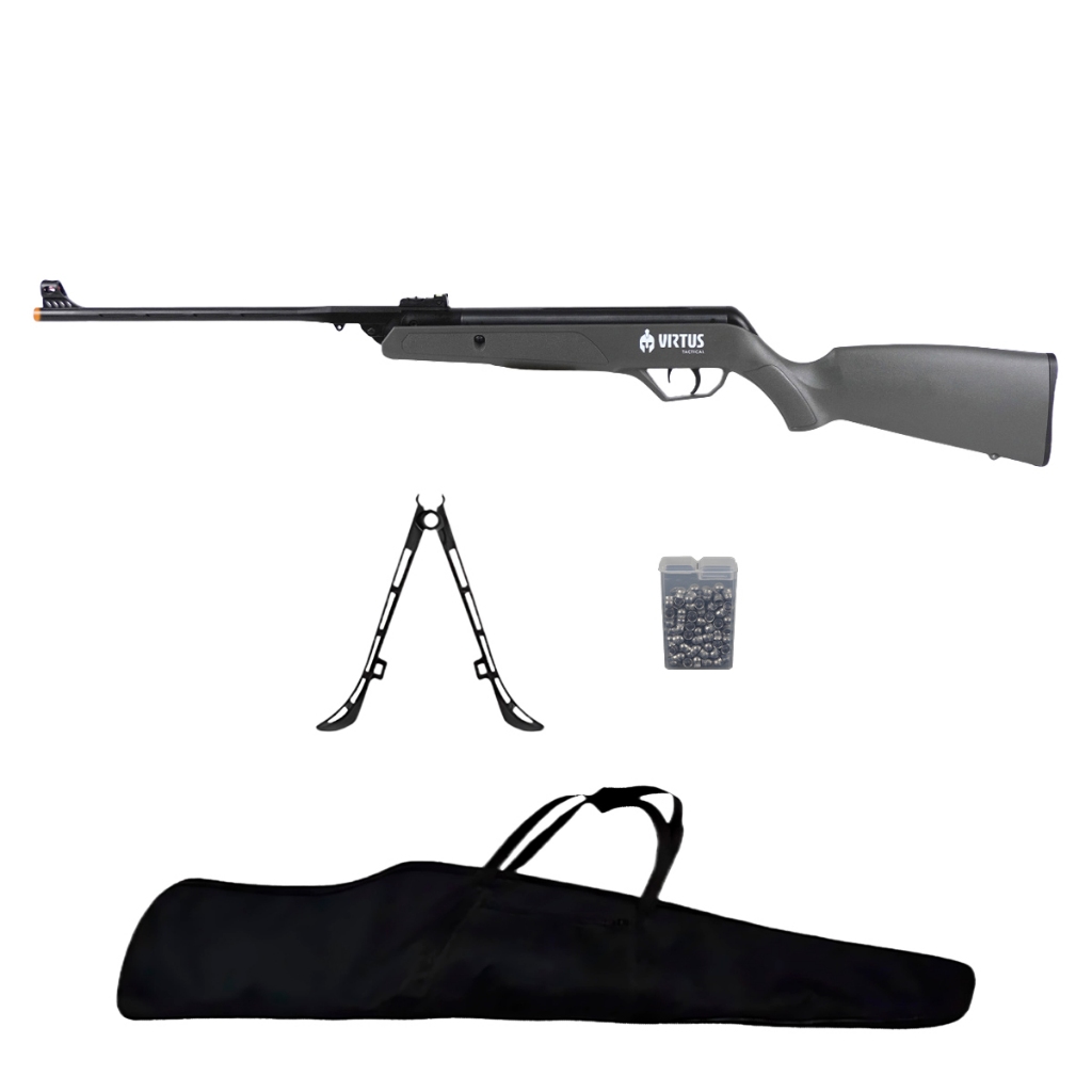 Carabina de Pressão Arete Grey 5.5mm CBC - Virtus + Chumbo + Capa + Bipé