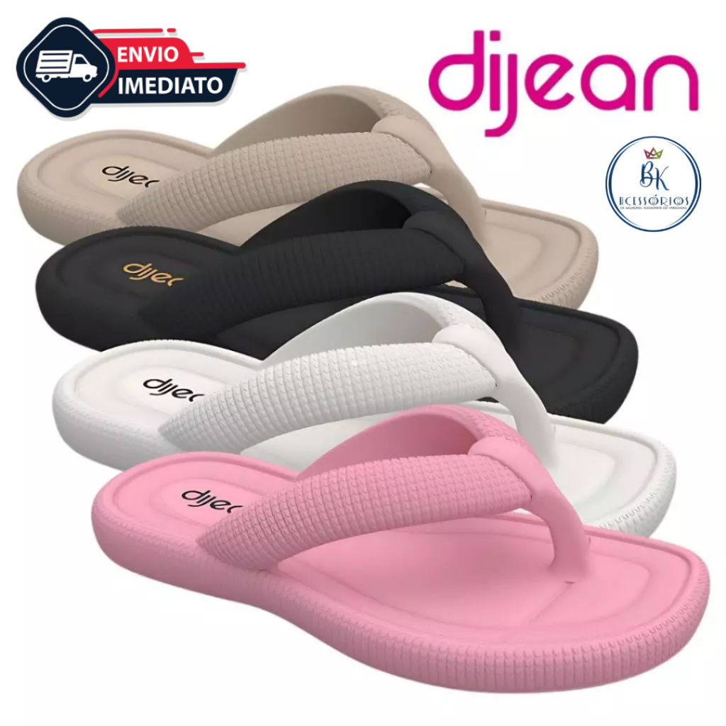 Chinelo Dijean Feminino Original Sandália Macia Super Confortável UltraLeve Anatômica Antiderrapante