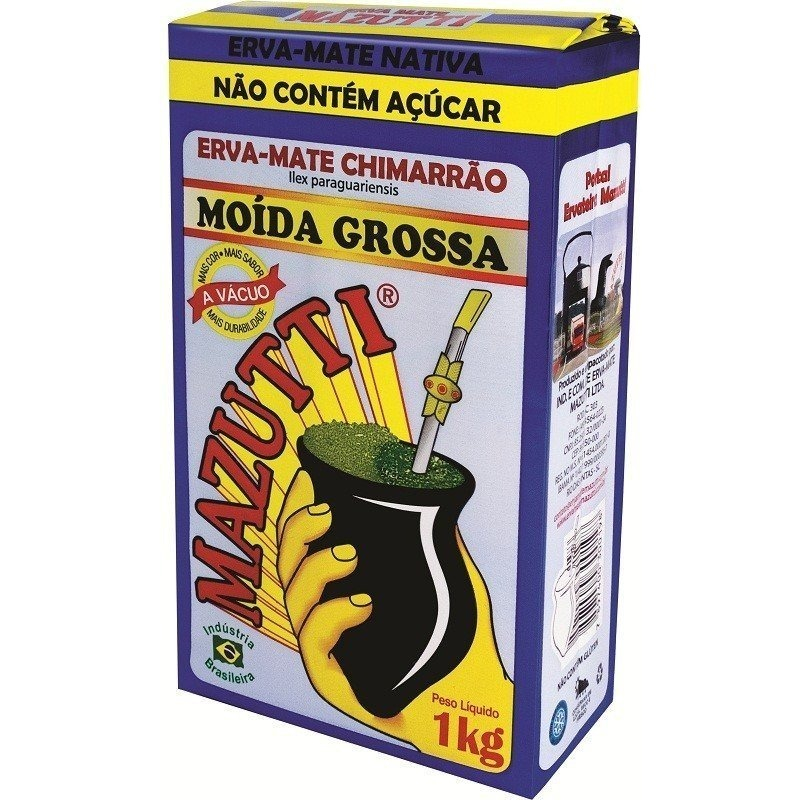 Erva Mate para Chimarrão Mazutti 1kg Moída Grossa A Vácuo