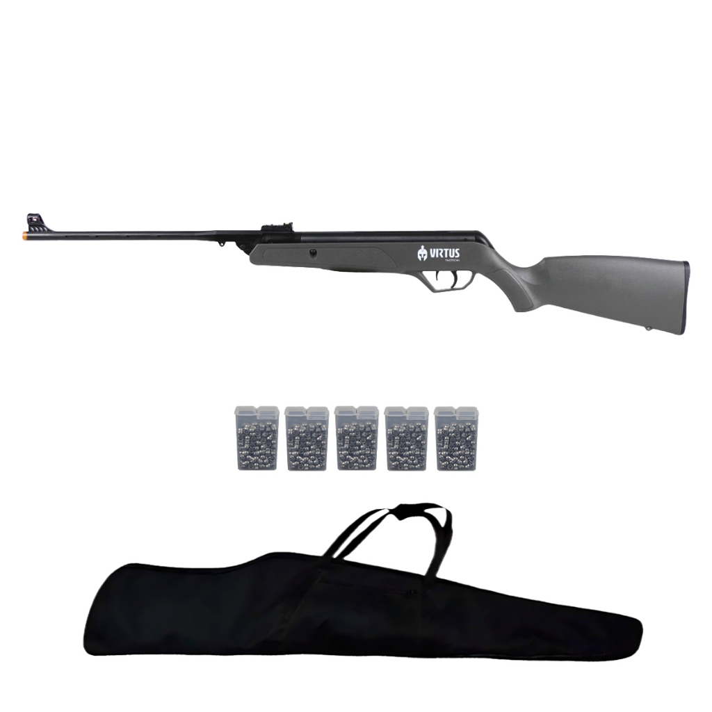 Carabina de Pressão Arete Grey 5.5mm CBC - Virtus + 5 Chumbos + Capa em Oferta na Shopee