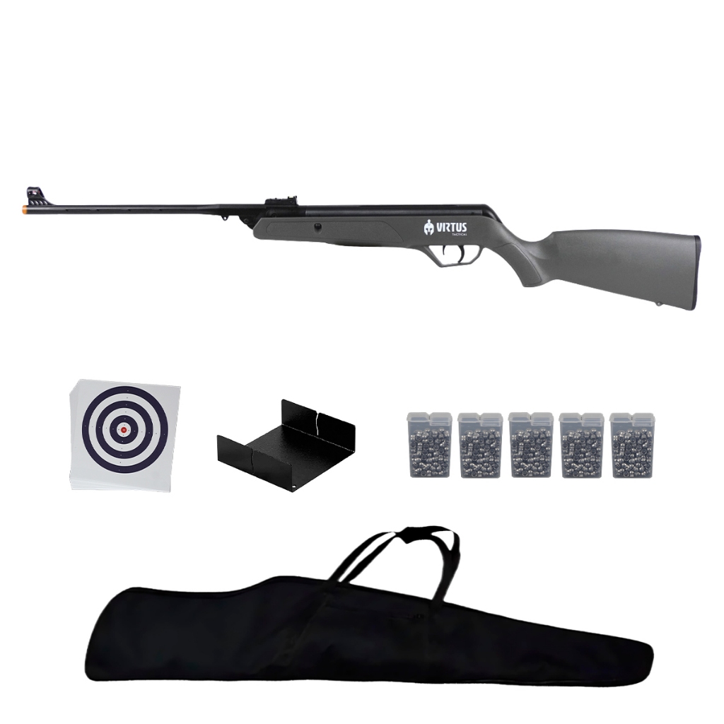 Carabina de Pressão Arete Grey 5.5mm CBC - Virtus + 5 Chumbos + Capa + Alvo + Porta Alvo em Oferta na Shopee