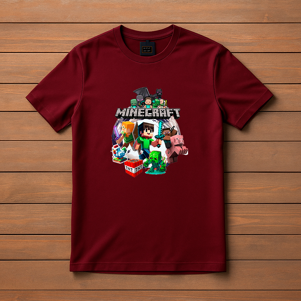 Camisa Camiseta  Infantil Juvenil Minecraft  Menino Menina Tamanho 02 ao 16 Filme Desenho