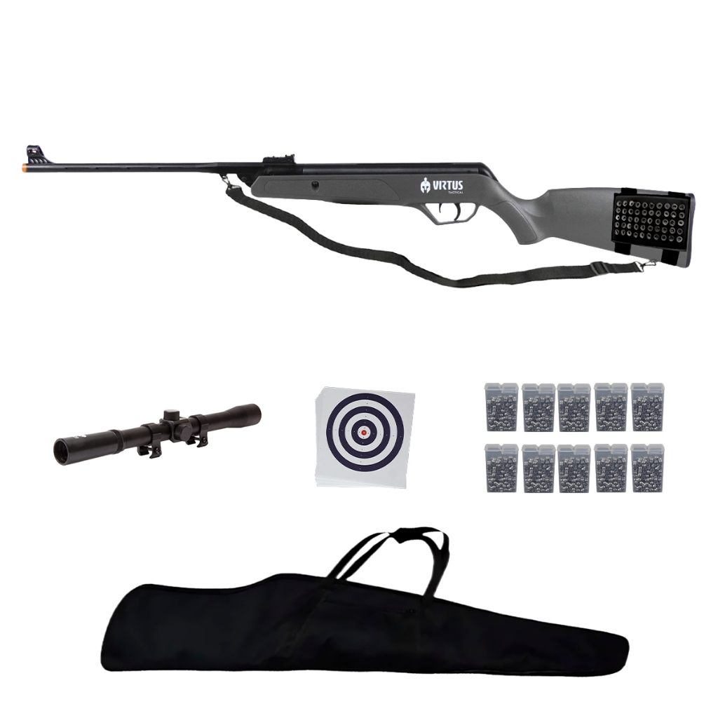 Carabina de Pressão Arete Grey 5.5mm CBC - Virtus + Kit de Acessórios Completo em Oferta na Shopee