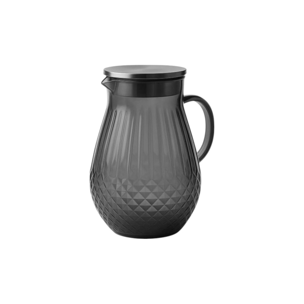 Jarra De Vidro Borossilicato Tampa Inox 1,8l Ondulada Fumê