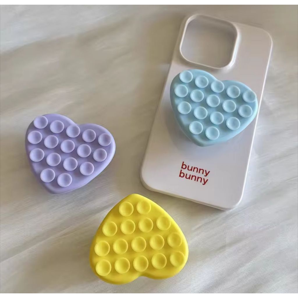 Pop com ventosa de coração para celular suporte de dedo