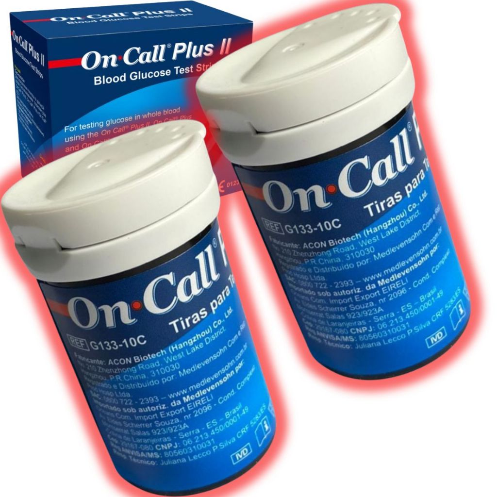 100 Tiras Medir Glicose On Call Plus 2 Fitas Medir Glicemia