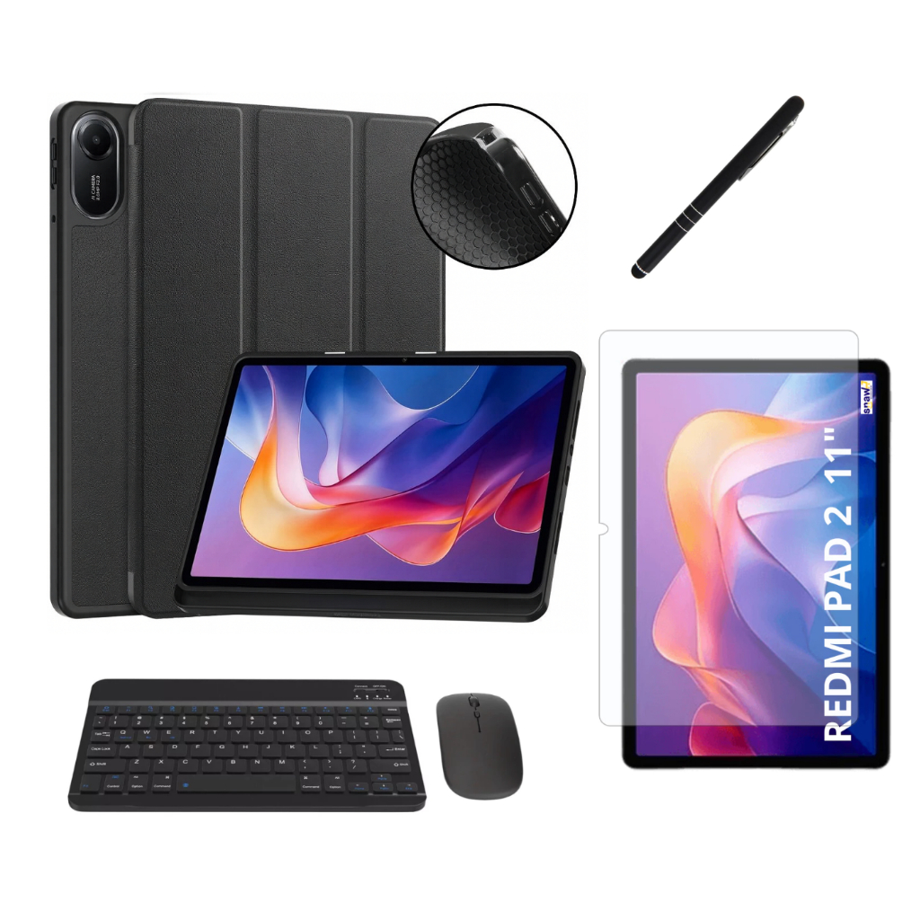 Kit Completo Capa + Teclado + Película + Caneta Para Xiaomi Redmi Pad 2