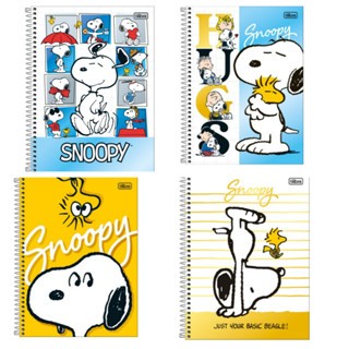 Caderno Espiral Capa Dura 1/4 Snoopy 80 Folhas - Capa Sortida 1 UNIDADE 2026