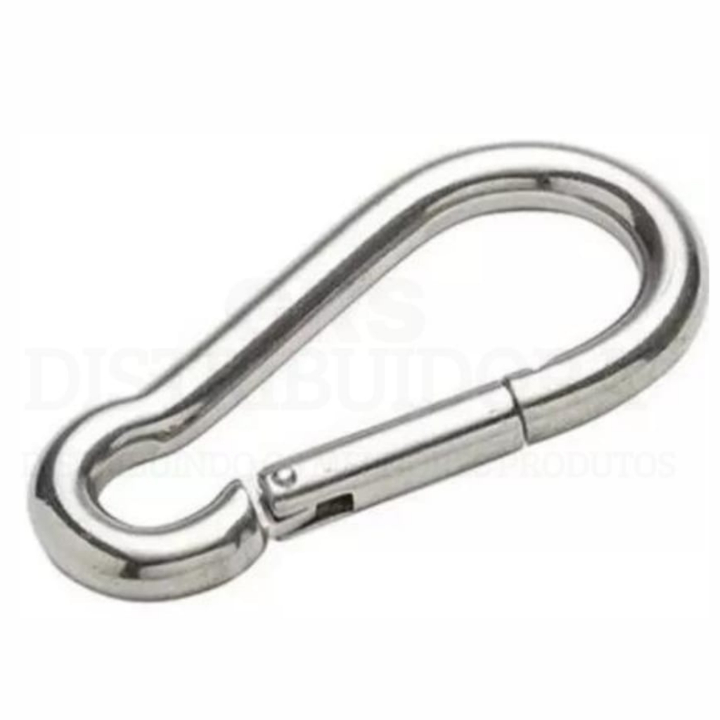 Kit 2  Mosquetão Aço Carbono 5cm 5x50 Trava Simples Suporta 100kg em Oferta na Shopee