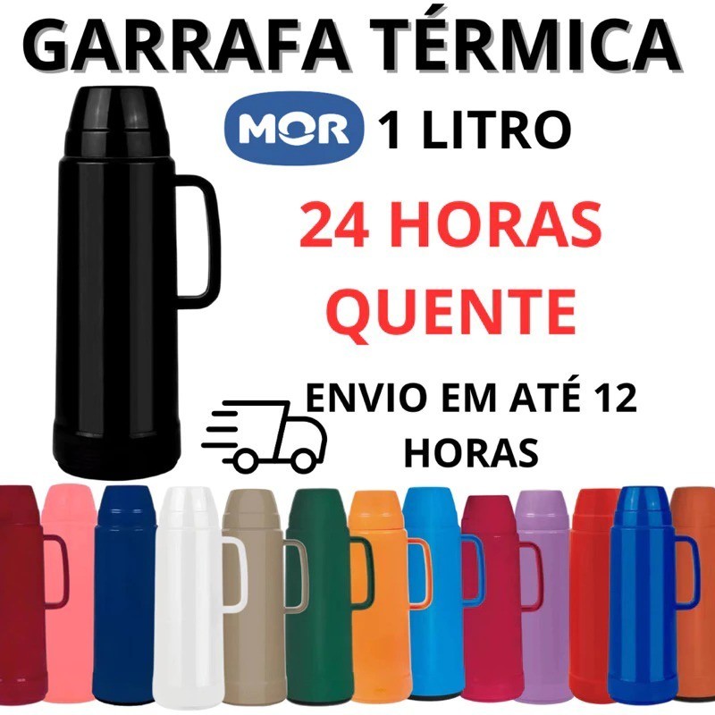 Garrafa Térmica 24 Horas Quente 1 Litro Use Mor Chá Café Leite Super Resistente - Várias Cores em Oferta na Shopee
