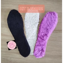 KIT 2 PARES CAPA DE PALMILHA forrada com lã ovelha pelego pelucia confortavel