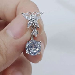 Piercing de Umbigo Borboleta Com Pingente em Zirconia Zircão. em Oferta na Shopee