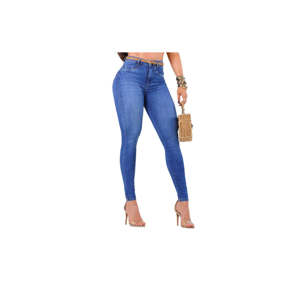 Calça Jeans Miller Com Cinto - Empina Bumbum