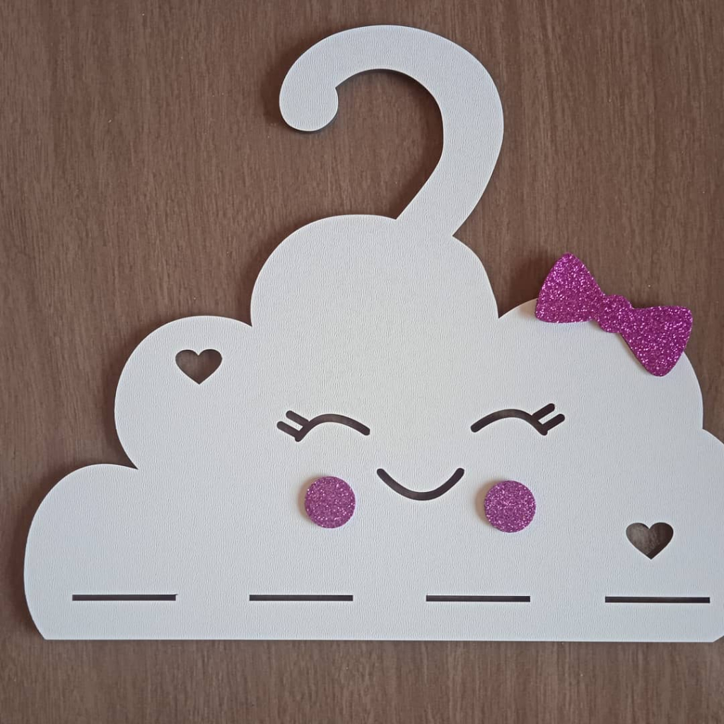 Porta laços G Cabide Kit 3 unidades mdf branco