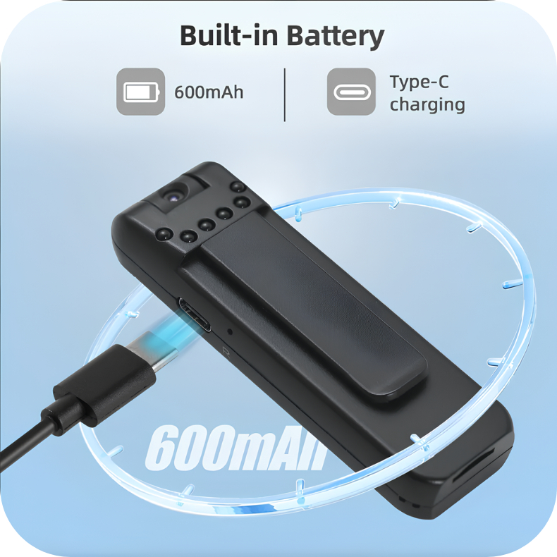 Câmera Portátil Mini Grampo Traseiro WiFi Visualização Remota Gravadores de vídeo HD 1080P — imagem 2 de 2