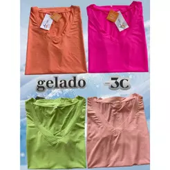 Camiseta Esportiva Poliamida Importado Gola V Com Elastano Fitness Toque Seda Gelado