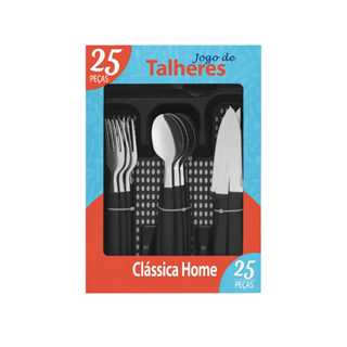 Jogo de talheres 25 peças inox conjunto de talheres com pota talheres ENVIO IMEDIATO em Oferta na Shopee