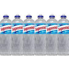 Kit 6 Detergente Lava Louças Suprema Clear, Neutro, Coco, Limão aloe e Vera, Frutas Vermelhas 500ml