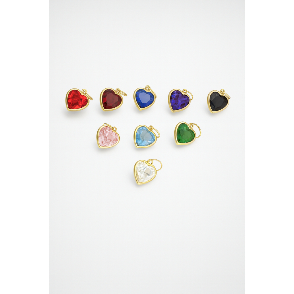 Pingente Ouro 18k Coração Zircônia 6x6mm 750