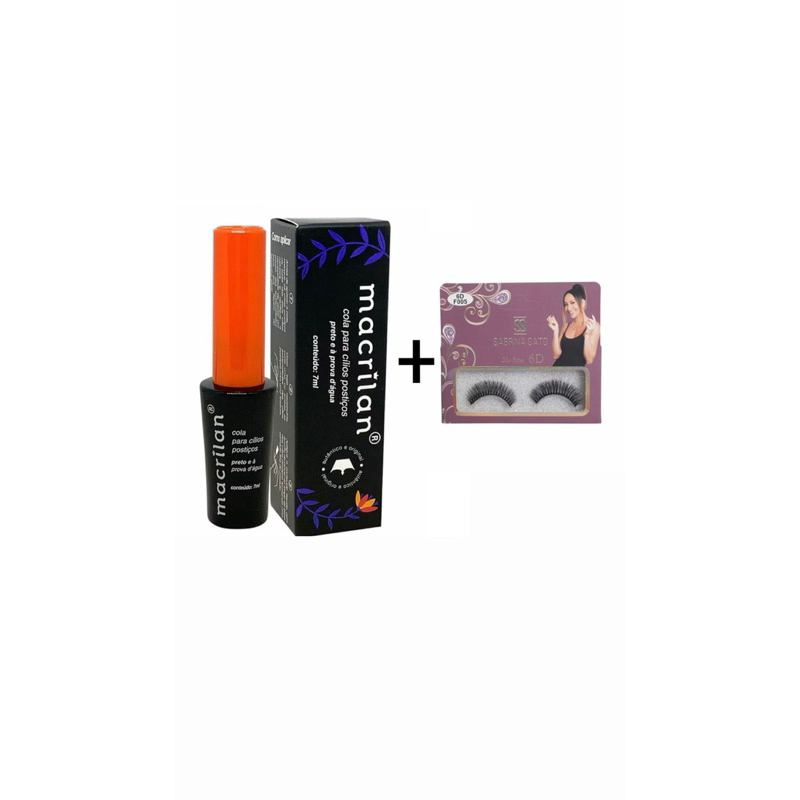 kit cilios postiço+cola pra cílios portiço macrilan