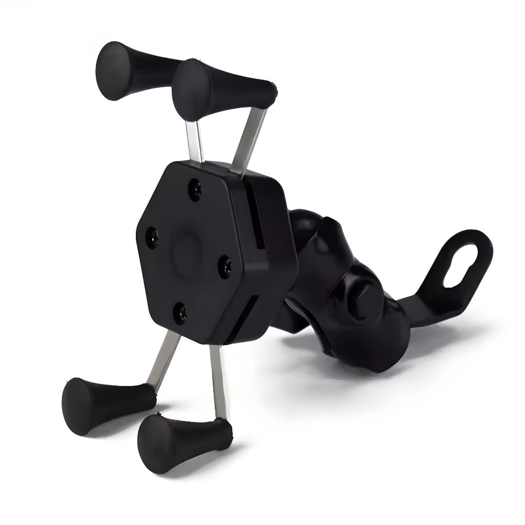 Suporte Celular Moto e Bicicleta Universal, Antivibração, Fixação Guidão, Trava Segurança