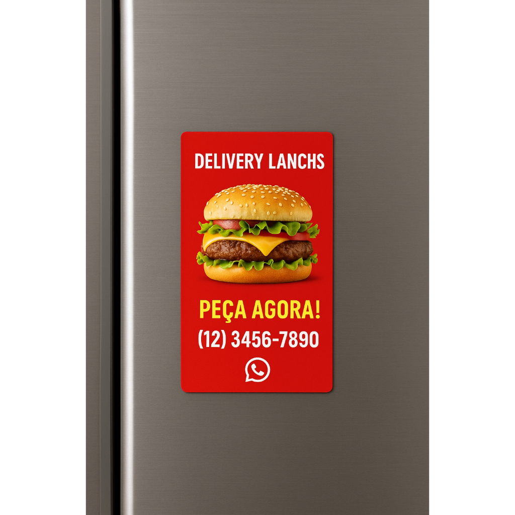 1.000 Ímãs de Geladeira Personalizados 5x9 cm Brinde Comércio Varejo Manta Total Arte Grátis Inclusa